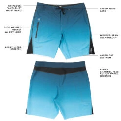 Men's Drylock 18.5" Boardshort -Fit Wetsuit XCEL DRYLOCK BOARDSHORT M1321DRY NVF F WEB WITH DETAIL