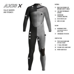 Men's Axis X 3/2mm Full Wetsuit -Fit Wetsuit XCEL FA21 Mens AxisX Split WEB