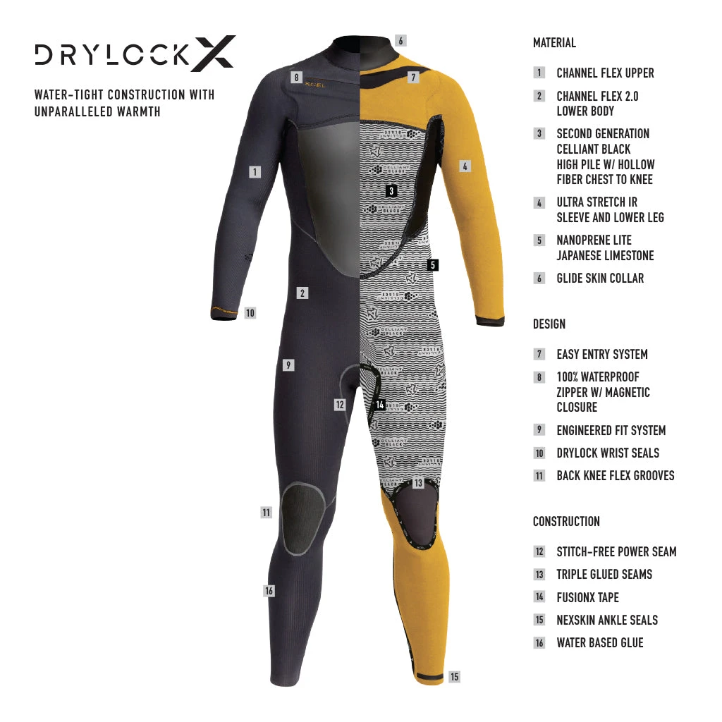 Men's Drylock X 4/3mm Full Wetsuit 4 Men's Drylock X 4/3mm Full Wetsuit - Image 2