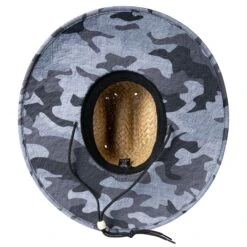 Sunset Point Straw Hat W/ Grey Camo Print Under Brim -Fit Wetsuit XCEL MAHTSUNP MCG B web