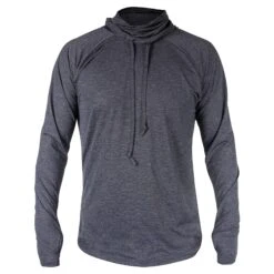 Men's Heathered VentX Hooded Pullover Top W/Face Cover UV