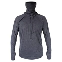 Men's Heathered VentX Hooded Pullover Top W/Face Cover UV -Fit Wetsuit XCEL MLM66HF3 HBK F2 web