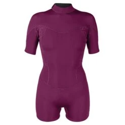Women's Axis Short Sleeve Back Zip Boy Short Springsuit 2mm -Fit Wetsuit XCEL WN220AX2 PMP F web